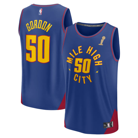 Aaron Gordon Denver Nuggets Fanatics Branded Blue 2023 NBA Finals Champions Fast Break Player Jersey - Statement Edition